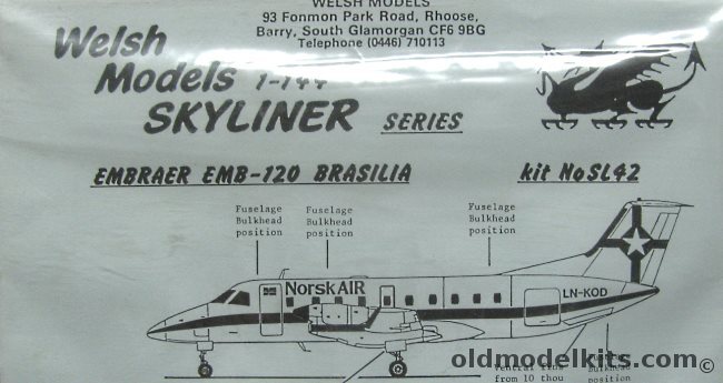 Welsh 1/144 Embraer EMB-120 Brasilia Norsk Air - Bagged, SL42 plastic model kit